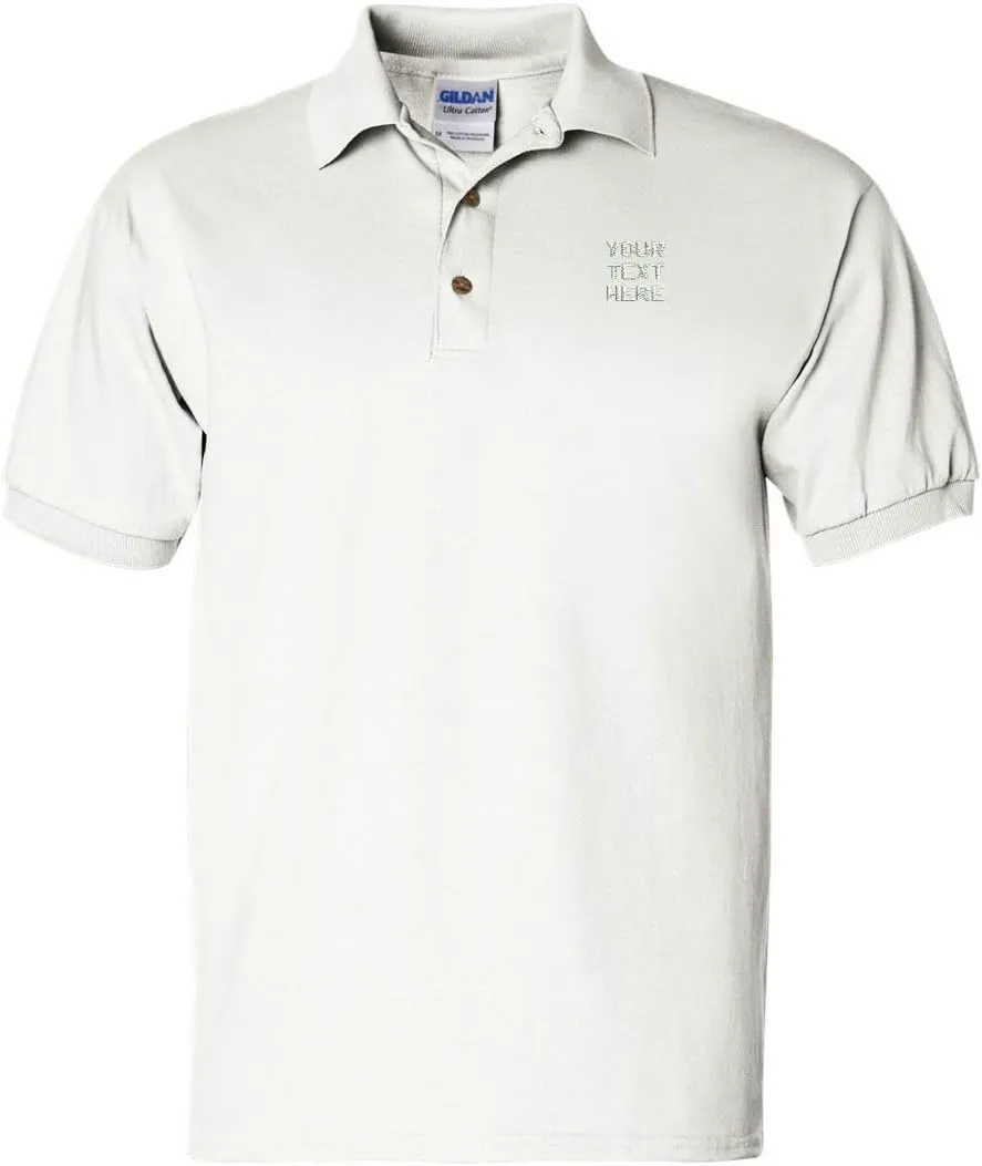 ALLNTRENDS Men's Polo T Shirt Custom Text Embroidered Polo for Men Personalized Tshirt Your Own Design