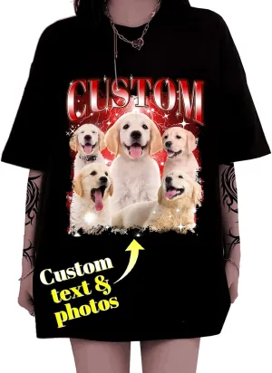 Custom Tshirts for Girlfriend Boyfriend Personalized T Shirts Custom Photo Tshirt Vintage Graphic Shirt Funny Gifts