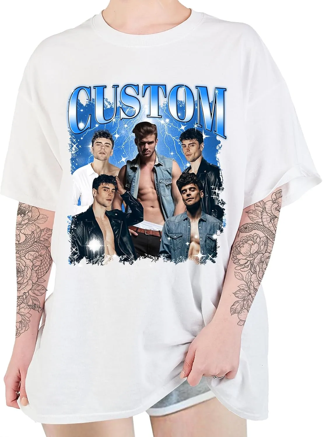 Custom Tshirts for Girlfriend Boyfriend Personalized T Shirts Custom Photo Tshirt Vintage Graphic Shirt Funny Gifts