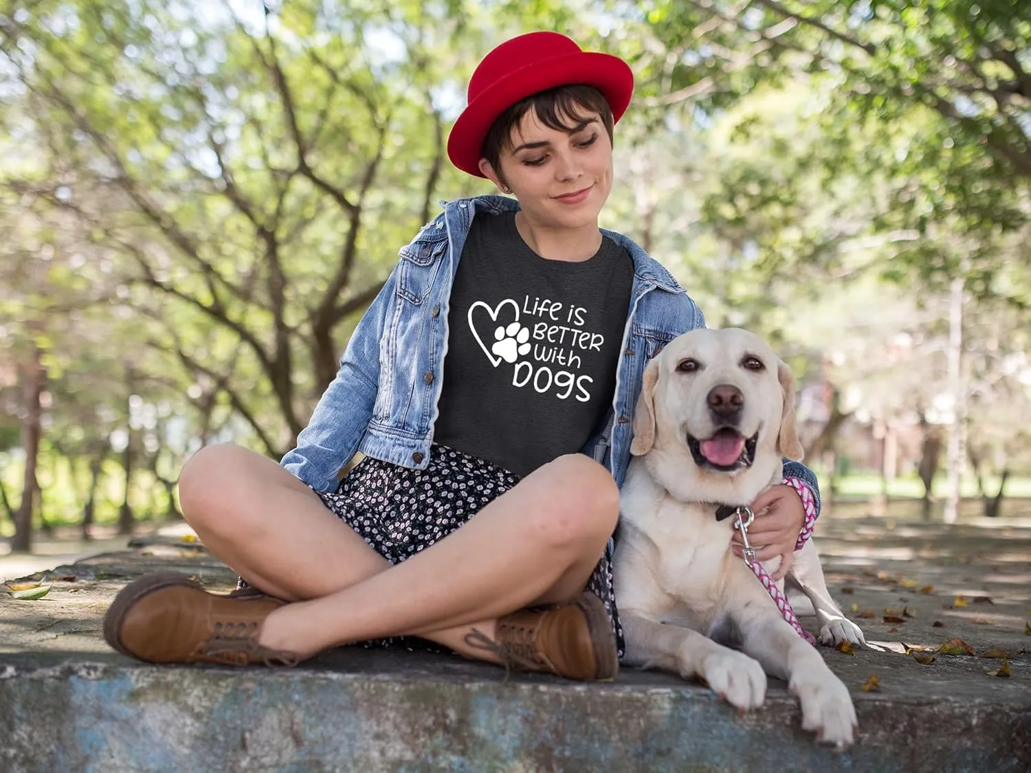 Dog Shirt Dog Mom Shirts: Women Life is Better with Dogs T Shirt Funny Dog Paw Print Tee Dog Lover Animal Gift Tops