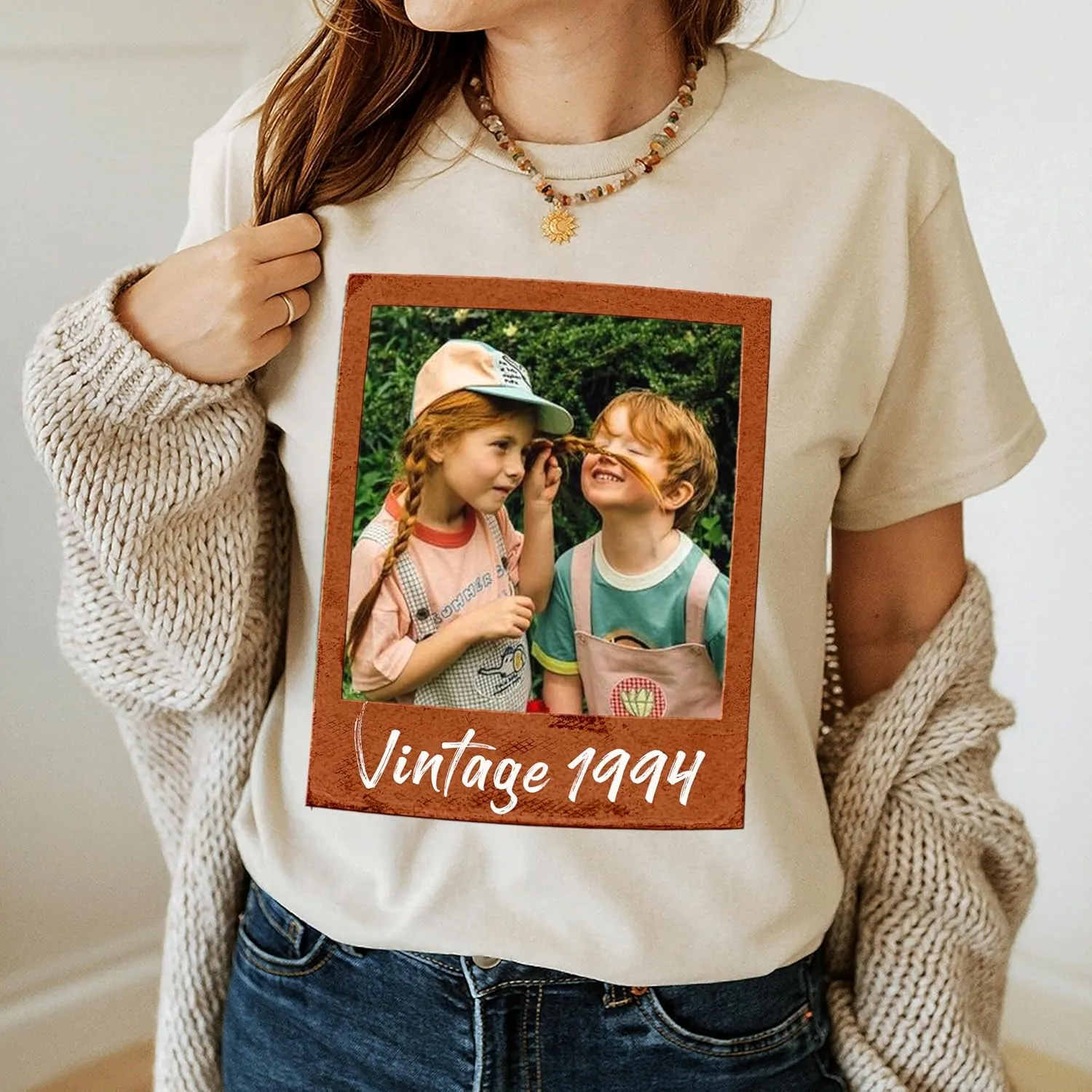 H-DEWALL Custom T Shirts 90s Vintage Design Your Own Photo Bootleg Rap Tee Gifts for Boyfriend Birthday Shirts for Men