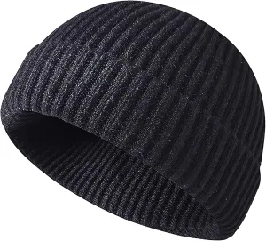 MAIAGO Fisherman Beanie for Men Women, Knit Cuff Beanie Cap Short Beanie Hat, Winter Warm Hats