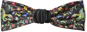 Mythical Dragons. Printed satin & silk-velvet headband - BLACK version