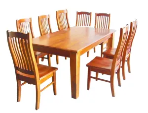 Solid Pine 1.5m Dining Suite 1 Table 6Chairs