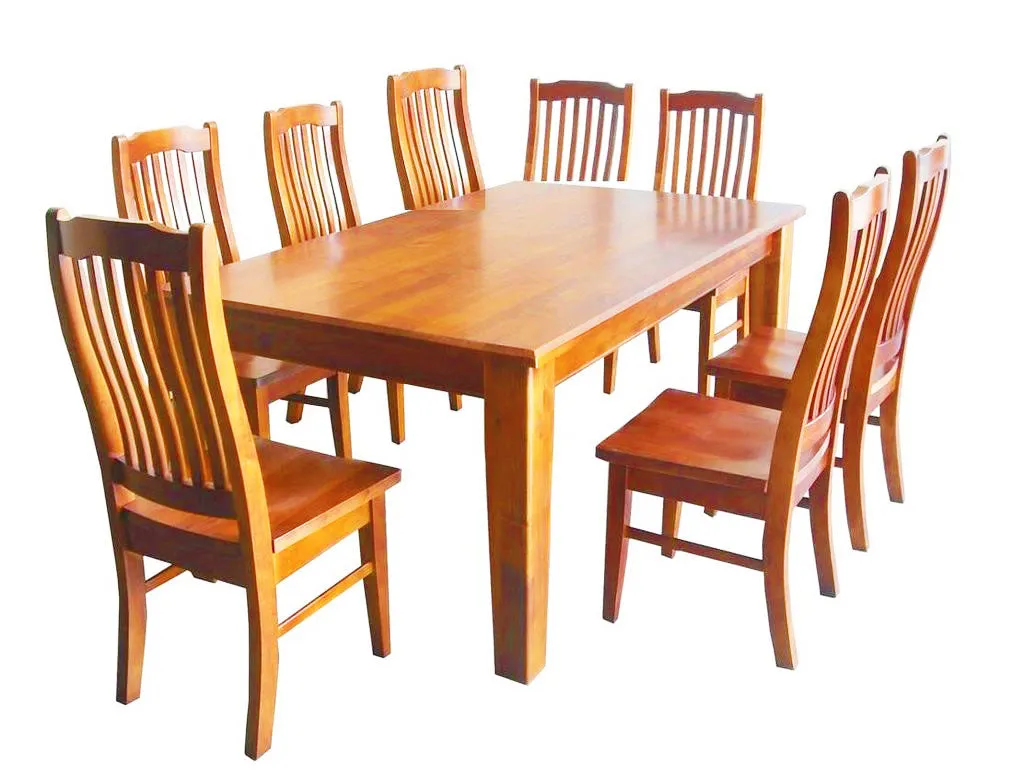 Solid Pine 1.5m Dining Suite 1 Table 6Chairs