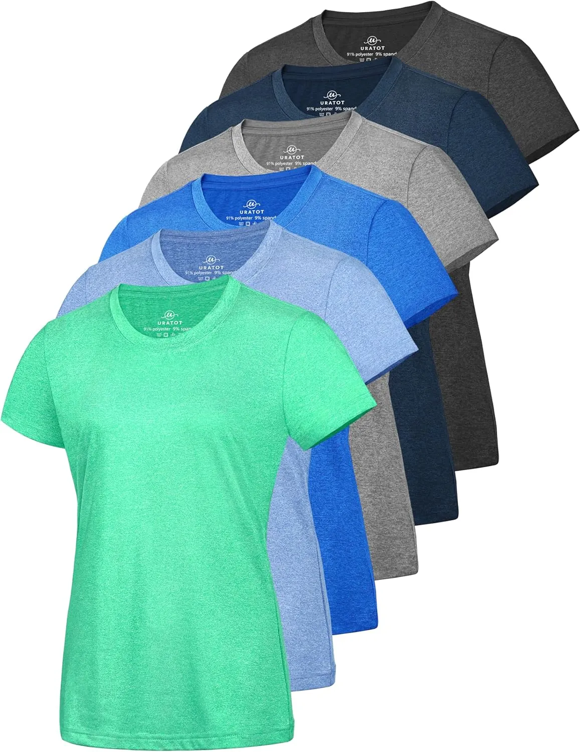 URATOT Women's Short Sleeve Moisture Wicking Athletic Gym T-Shirts Workout Shirts for Women Dry-Fit Summer Tops